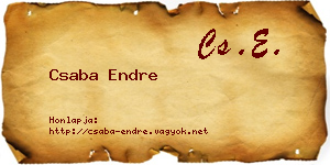 Csaba Endre névjegykártya
